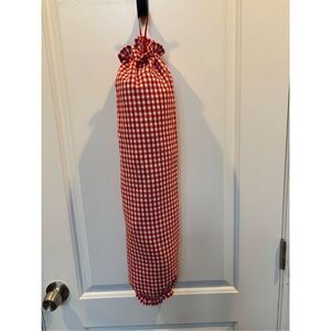 Handmade Plastic Bag Holder-Big red and white small blocks